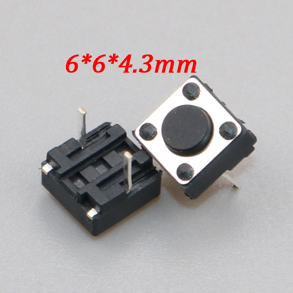 YuXi 10 Uds interruptor de botón táctil llaves de Control remoto de coche botón táctil Micro interruptor momentáneo SMD DIP 2*4 3*6 4*4 6*6: Gris