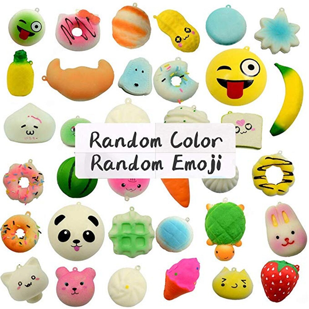 Random 30 Pcs Squishy Ice Cream Scented Slow Rising Kawaii Simulation Lovely Toy Soft Food Squishi Ice Squishy Toy Squishies