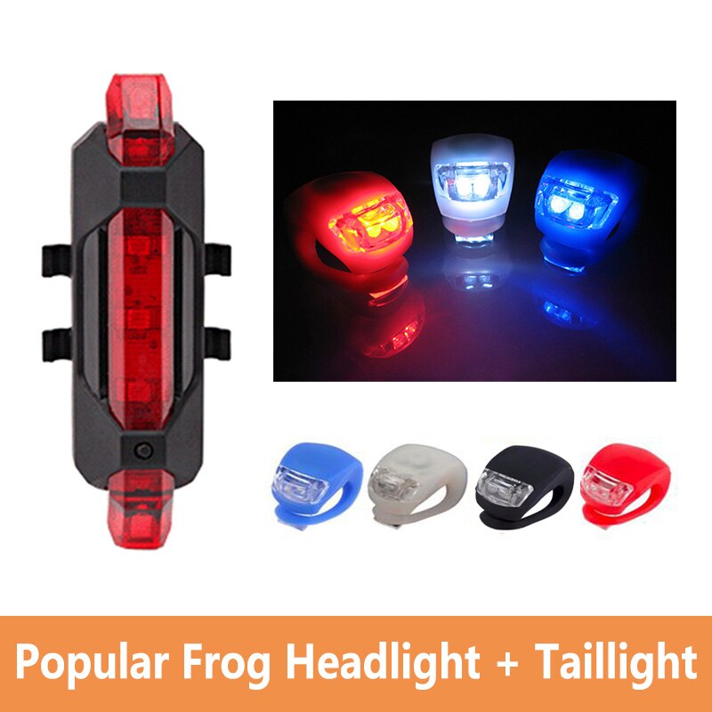 Waterproof Bike Silicone Frog Light 3Model Bicycle Front Lamp Headlight Rear Tail Lights Safety Warning Flashlight Cycling Light