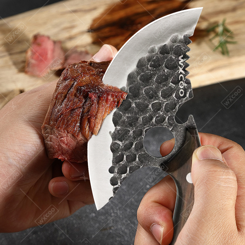 WXCOO Hand Forged Hammered Chef's Knife Stainless Steel Kitchen Knives Meat Cleaver Splitting Slicing Knife Fruit Paring Knife