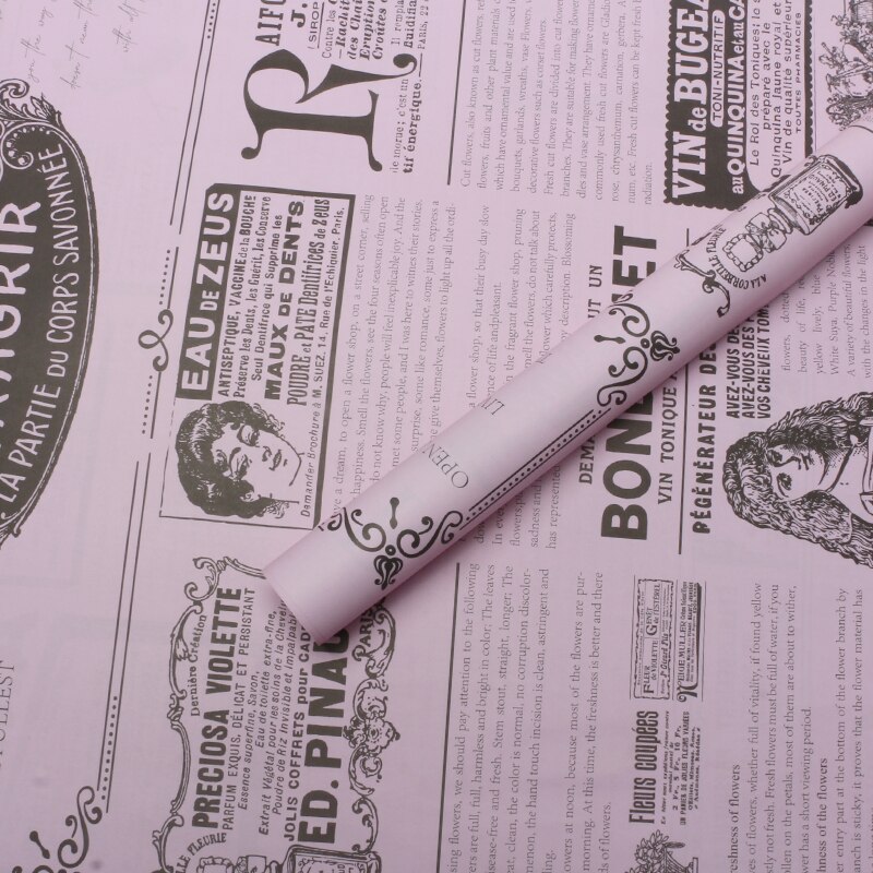 10 Vellen Europese Engels Krant Retro Geïmporteerd Kraftpapier Bloemen Pakket Bloem Verpakking Materiaal: 4