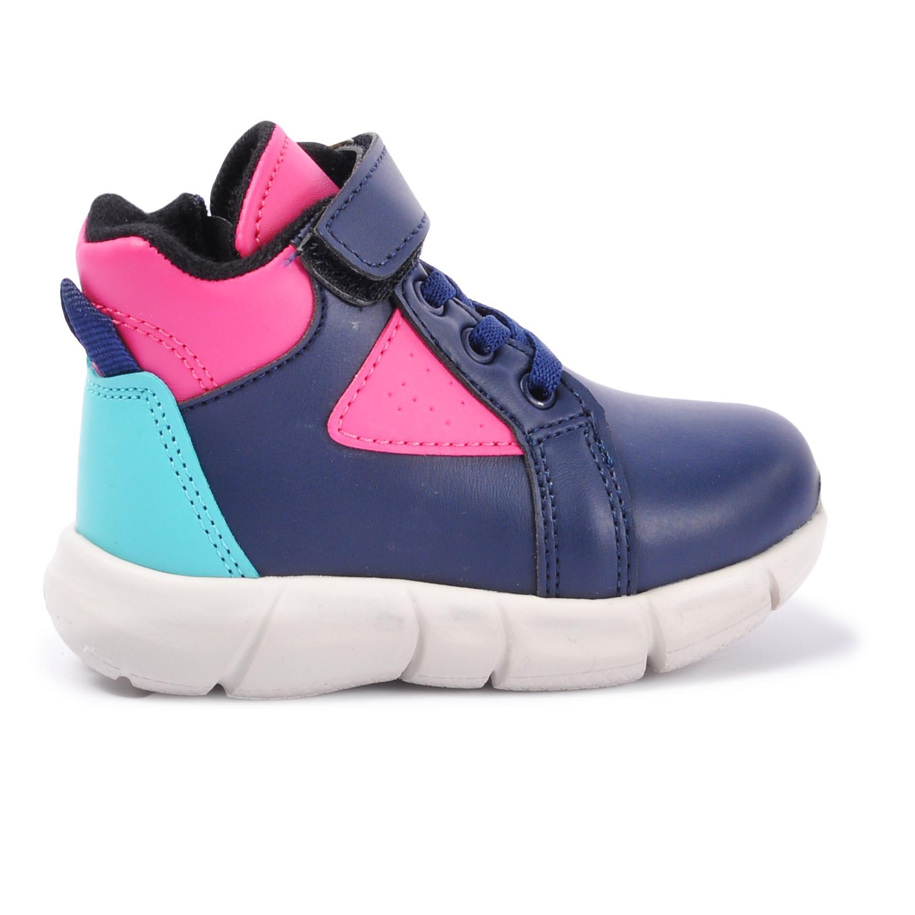 Cool Hira Marineblauw-Fuchsia Meisje Baby Laarzen