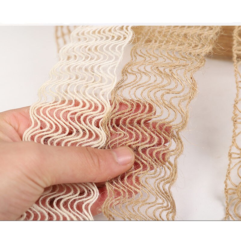 Cinta tejida de Yute Natural para envolver de boda, cinta de arpillera de cáñamo, manualidades DIY, suministros para fiestas, decoración del Festival, 2 metros por rollo