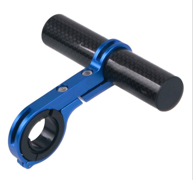 Bike Handlebar Extender,Carbon Fiber/ Aluminum Alloy Clamp Bicycle Handlebar Extension Bracket for Flashlight, GPS, Mobile Phone: Carbon tube blue10cm