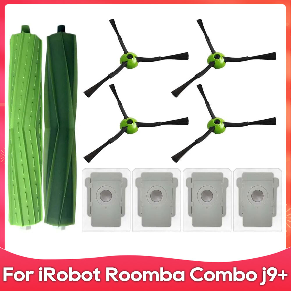Compatible con ( iRobot Roomba Combo j7+, j9+, 10 Max ) Cepillo lateral de rodillo, filtro, paño de fregado, bolsa de polvo, accesorio para aspiradora robótica.: Caqui oscuro