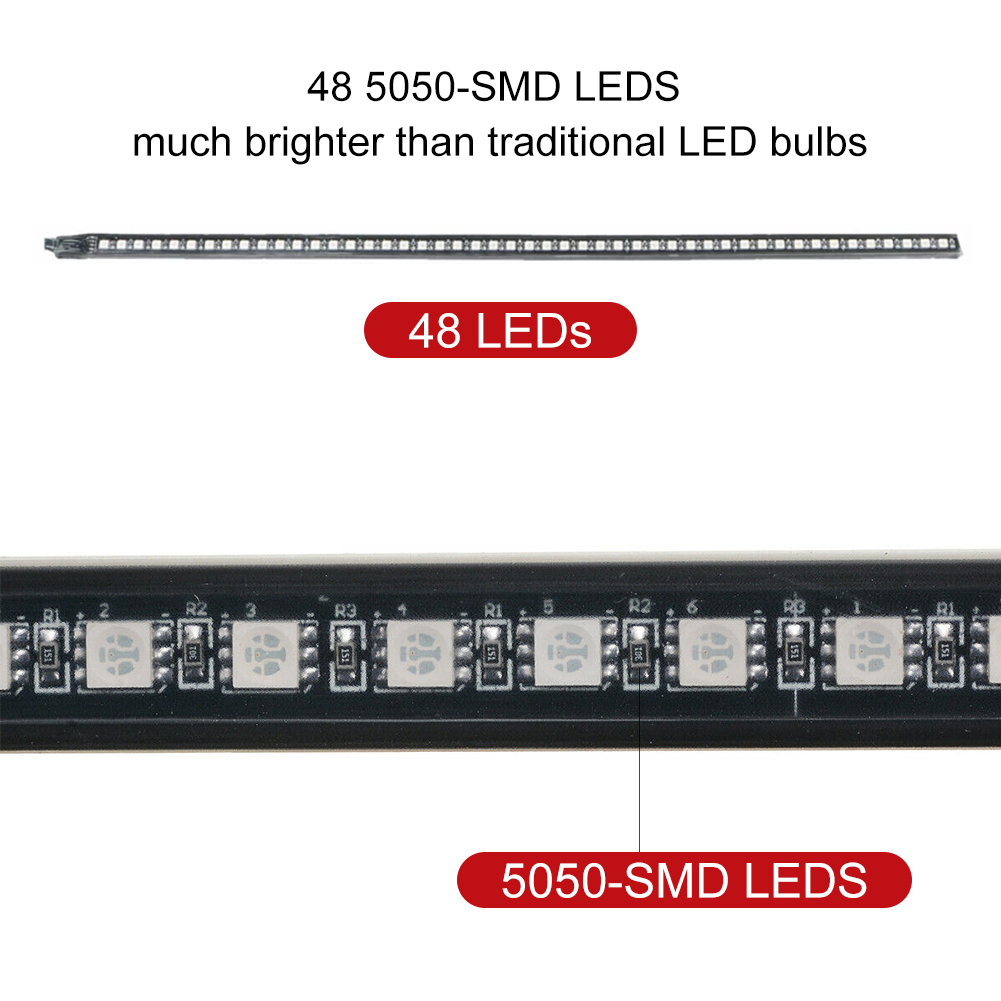 22inch 48LED RGB Car Scanner Knight Rider Strobe Flash Light rgb flash rhythm recognition light Strip Strip+Remote