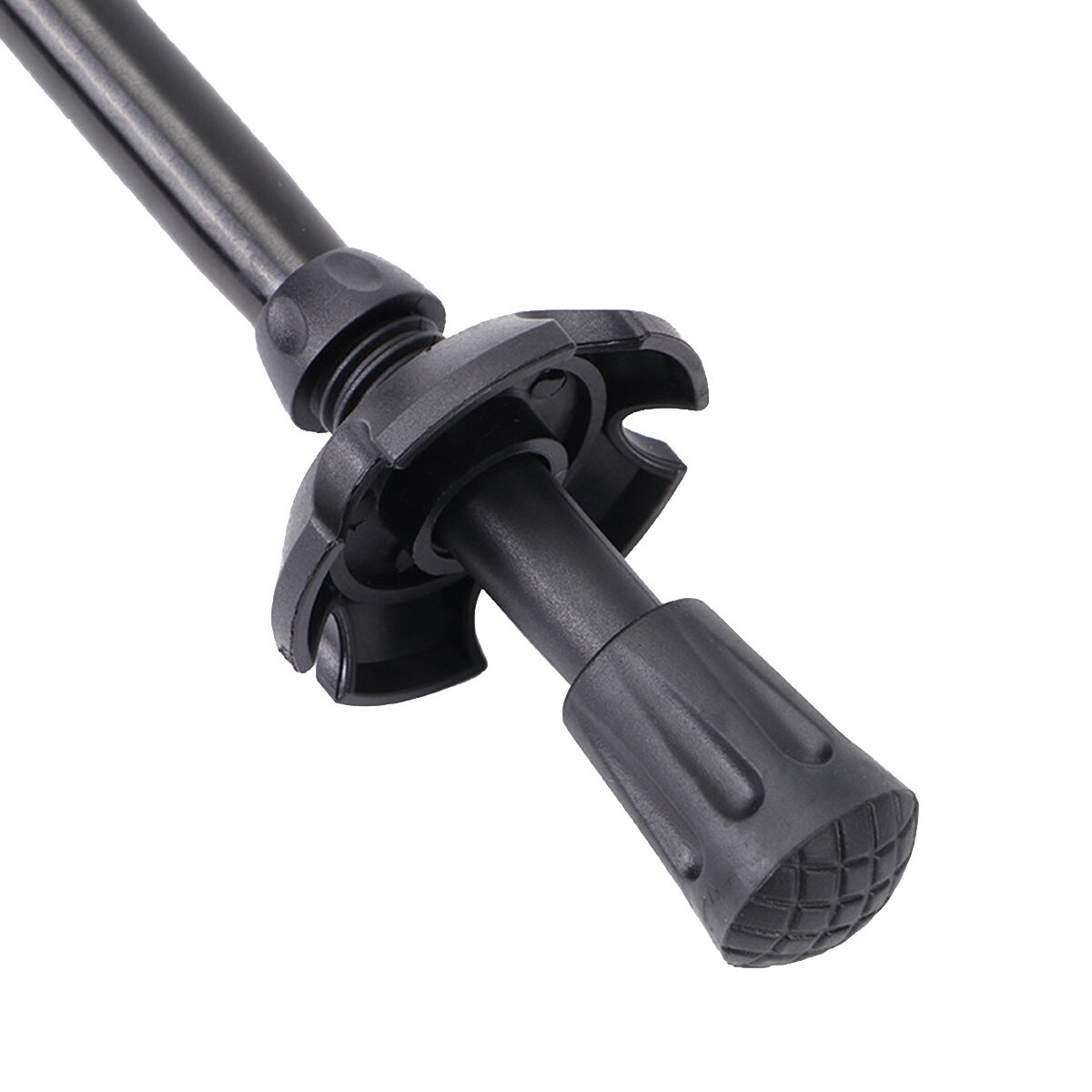 Alpenstock, Portable Adjustable Aluminium Alloy Walking Stick Trekking Pole for Mountaineering, Black