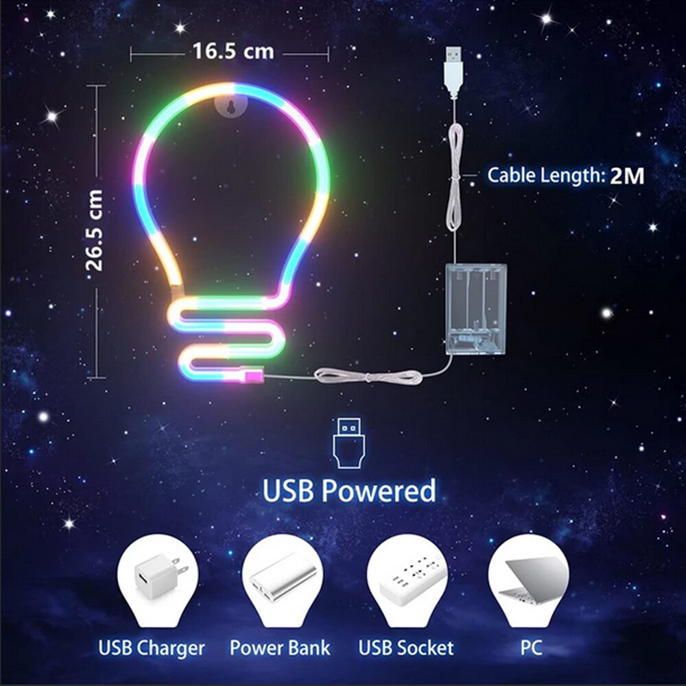 LED Neon Light Sign Clouds USB AAA Battery Powered Wall Art Bedroom Decor Hanging Home Wedding Party Decor Xmas