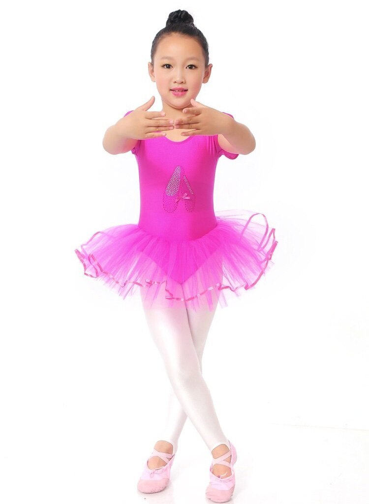 Meisje Dans Korte Mouwen Kinderen Ballet Jurk Parel Bloem Dans Turnpakje Meisje Ballerina Kostuum Ballet Tutu Kids Meisjes Kleding
