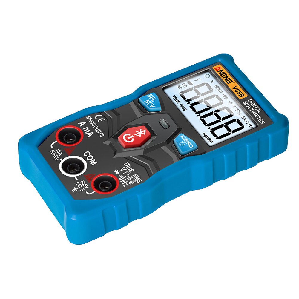 Digital Multimeter Current Handheld Tester ABS Resistance Accurate Bluetooth Wireless Voltage APP Control Electrical Instruments: Blue
