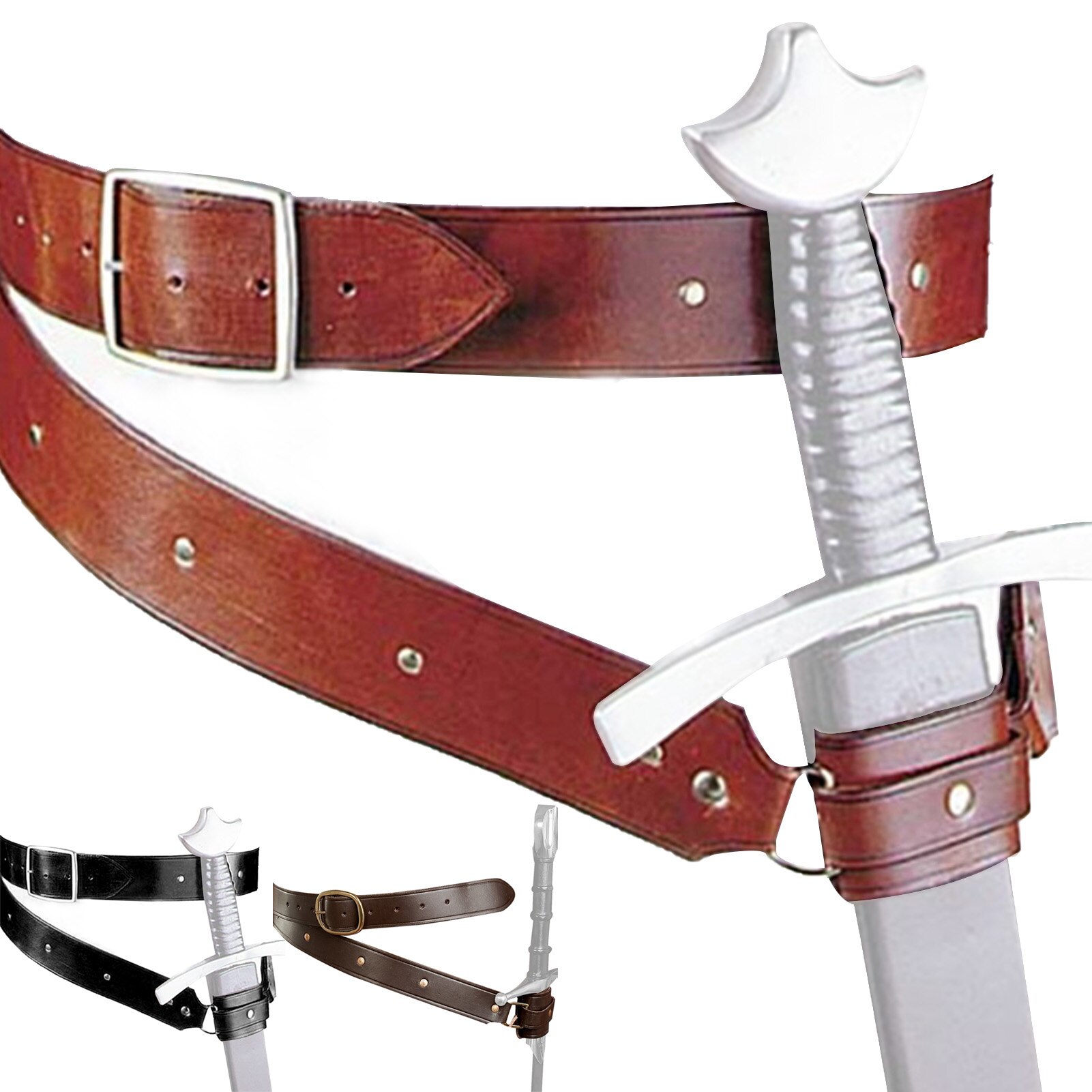 Adult Medieval Retro Shoulder Strap Sword Holder Sheath Scabbard Frog Larp Knight Costume Gear Rapier Ring Belt Holster