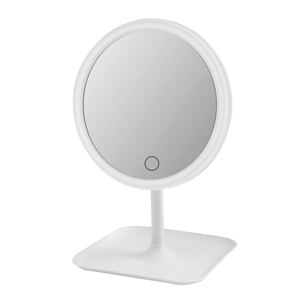 USB Rechargeable Adjustable LED Fill Light Makeup Mirror Dressing Table Lamp Storage Mirror Adjustable Touch Cosmetic Mirror: White Five Light