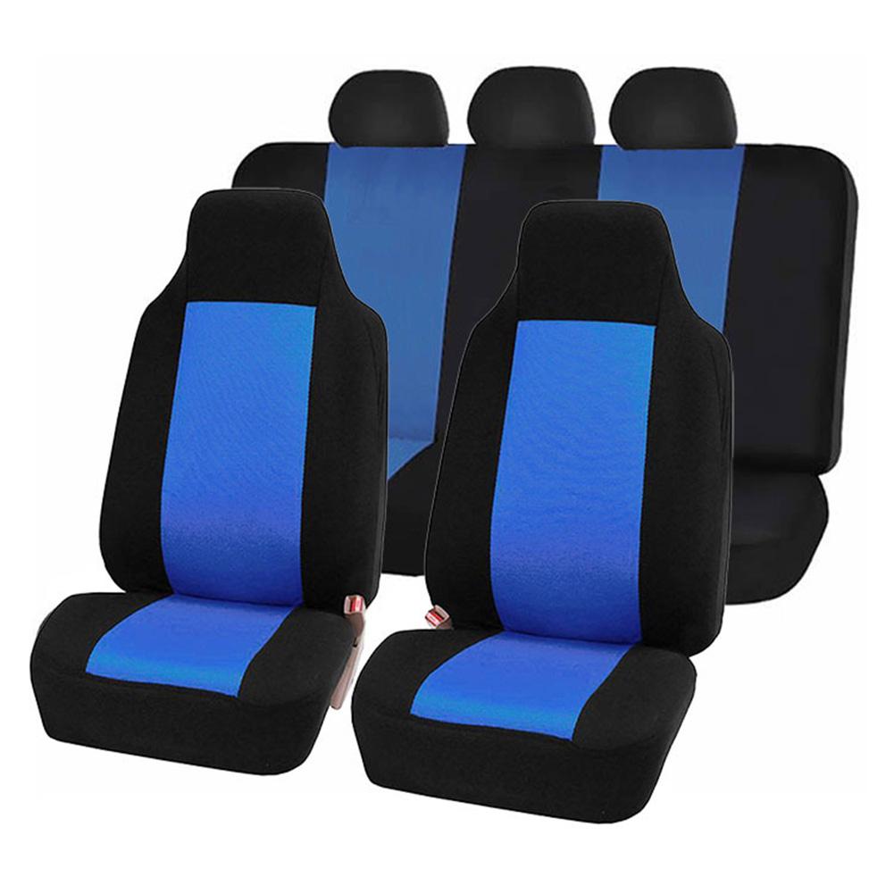 Set de fundas de asiento de coche, accesorios interiores de esponja, cubierta de asiento delantera/trasera/reposacabezas, conjunto de cubierta completa para coche/camión/furgoneta 7 unidades: Blue