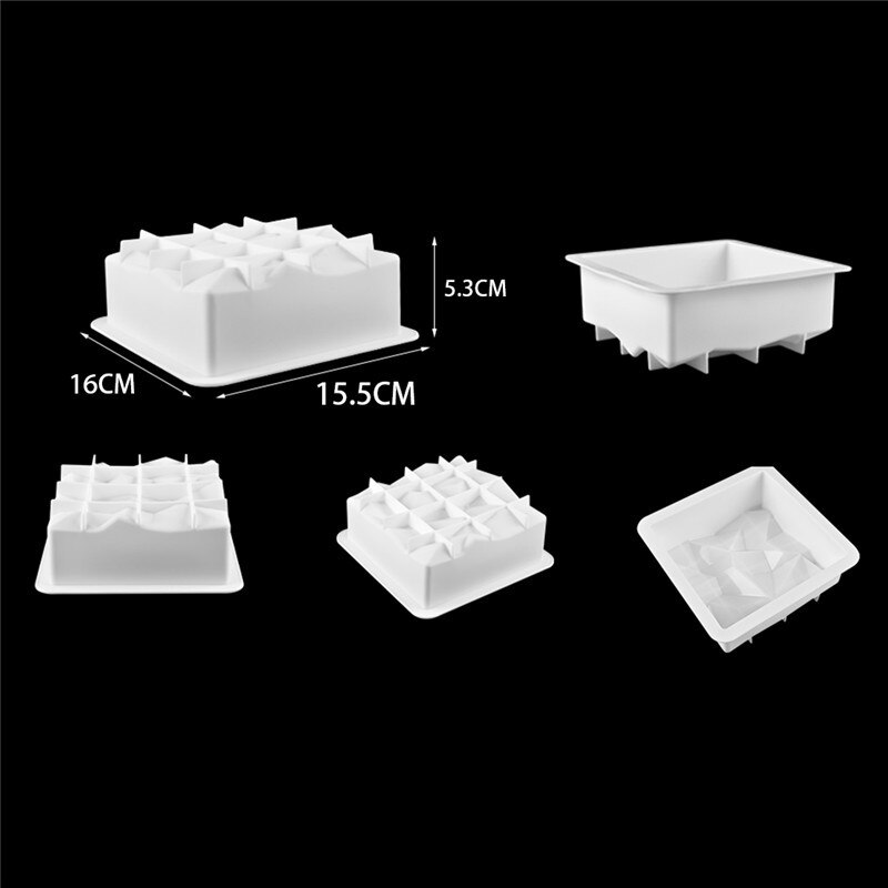 Rectangle Silicone Mousse Mold Rhombus Cake Mold Baking Pan For Sponge Cake Mould Dessert Chiffon Pastry Bakeware