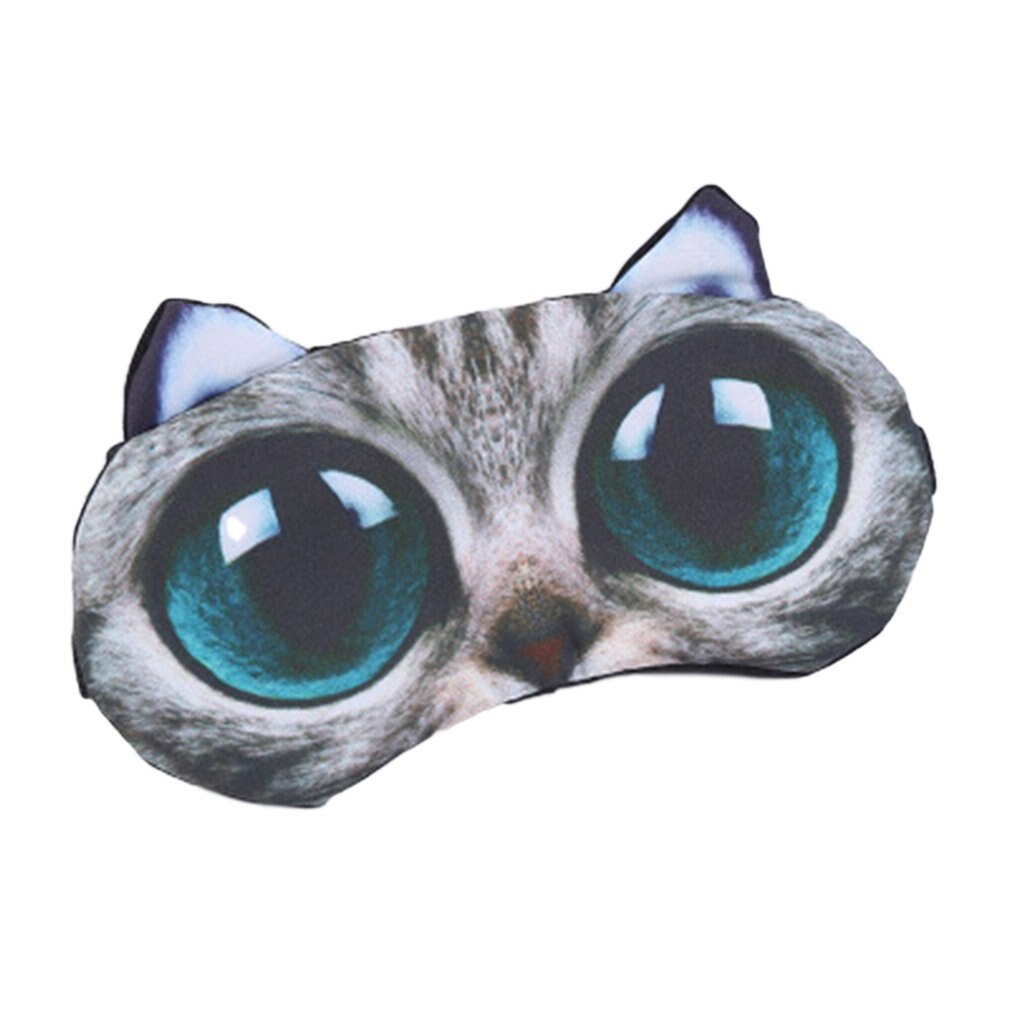3D Eye Mask Ice Pack Eye Mask Cartoon Animal Blindfold Eye Mask Ceramic Fleece Short Plush Eye Mask: 03