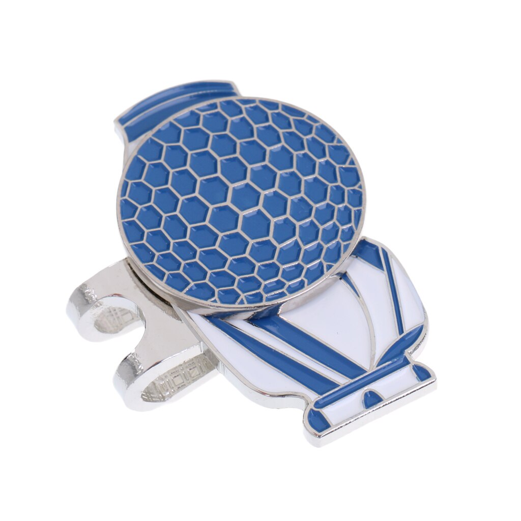 Sort / rød / sølv magnetisk hatteclips med golfboldmarkør - med magnetpind på off-golf taske til golfelskere: Blå