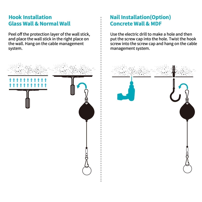 Vr Retractable Cable Management System,Virtual Reality Wire Cord Ceiling Management Accessories For Htc Vive/Htc Vive Pro/Ocul