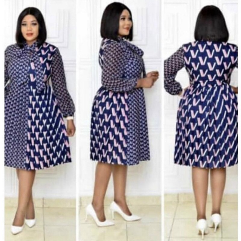 Afrikaanse Print Jurken Voor Vrouwen Jurk Dashiki Patchwork Geplooide Afrikaanse Kleding Plus Size Afrika Kleding Kerst Gewaad: Licht Groen / XXL