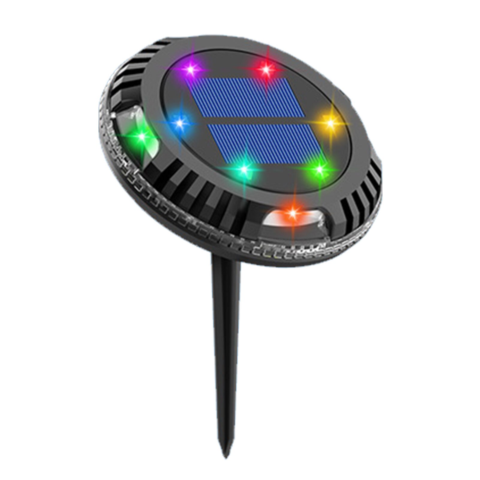 2pcs Outdoor Waterproof Ground Light Landscape 10 LEDs 180 Rotation Driveway Garden Decor Round Lawn Yard Solar Power Buried