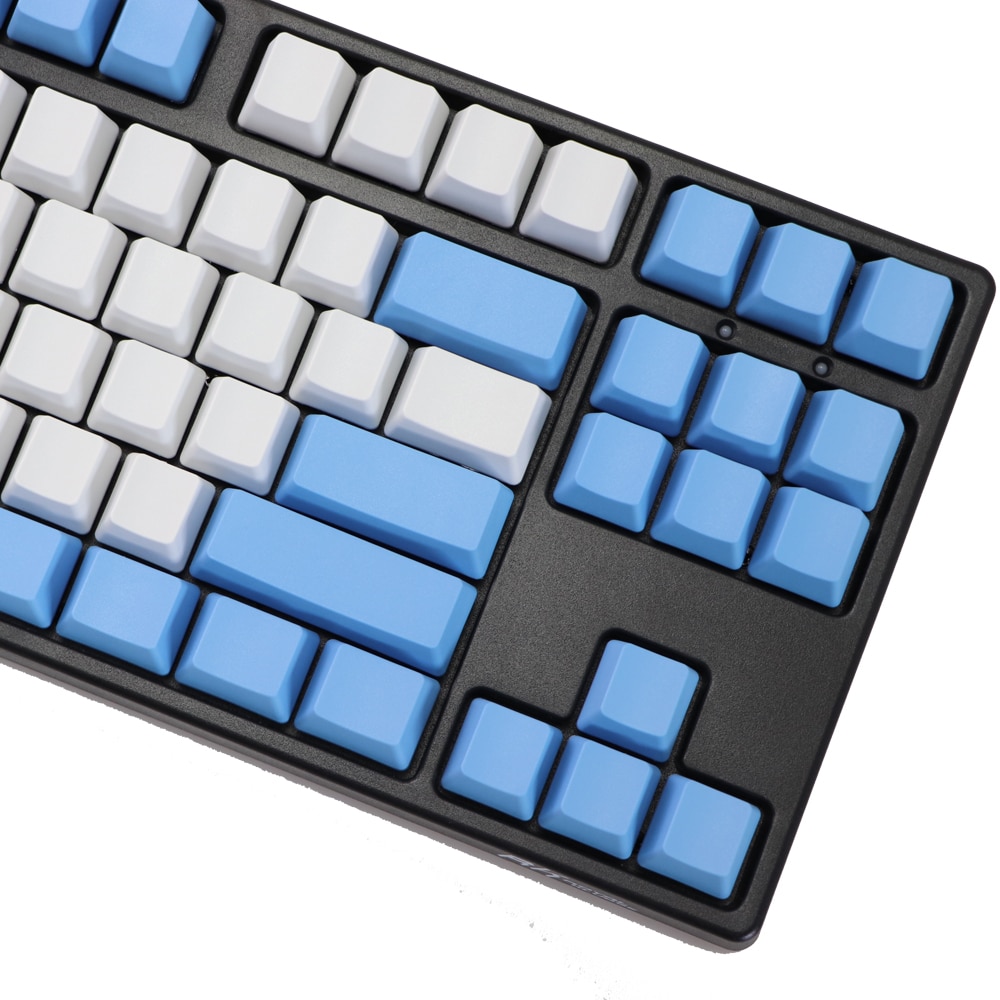 Blank 87 keys ANSI ISO layout Thick PBT Keycap White Blue Raindrop color matching keycaps OEM