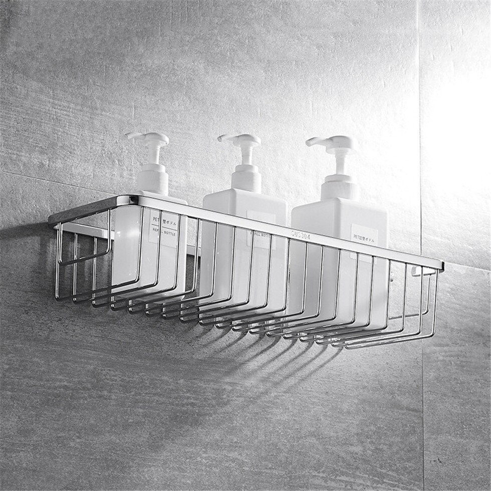 Väggmonterad badrumskorg 304 rostfritt stål duschkadeförvaringshylla för schampotvålhållare etagere tipi repisa