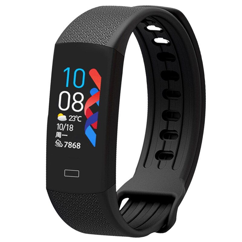 Braccialetto fitness intelligente orologio temperatura corporea attività Fitness Tracker Ip67 impermeabile smart Band Watch pressione sanguigna per lo Sport: Black