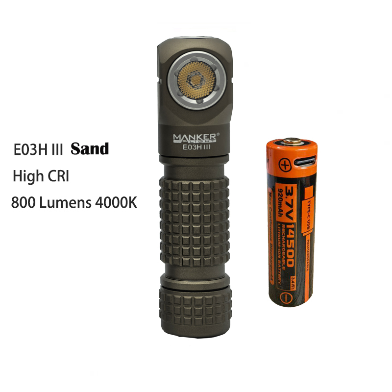 Manker E03H III 1200 lumen 14500 / AA-koplamp: Blauw