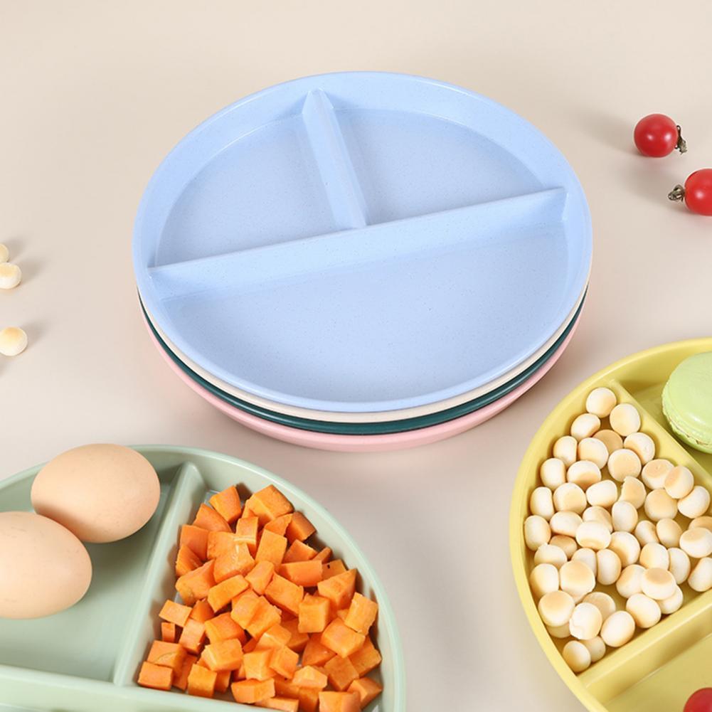 PP Practical Divided Round Food Serving Dish Lightweight Food Storage Dish Stackable for Adults