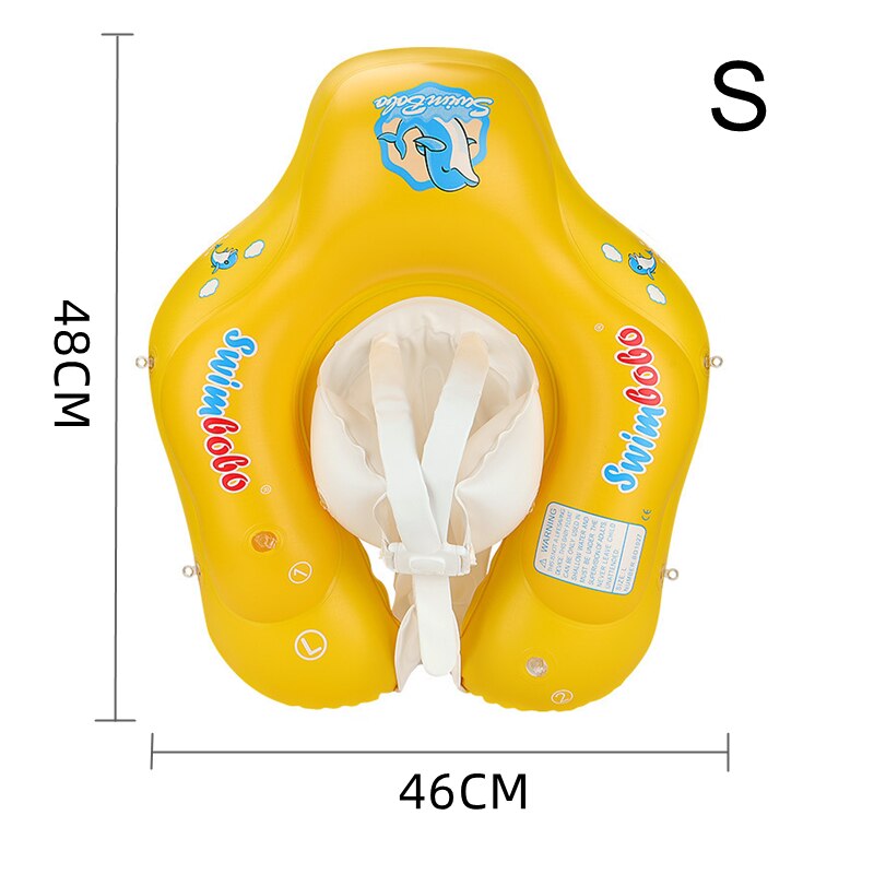 Baby Swimming Float with Sun Canopy Inflatable Infant Floating Swim Rings Kids Swim Pool Accessories Circle Bathing Summer Toys: A Yellow S