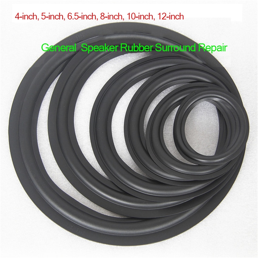 4 5 6.5 8 10 12 inch Zwart Speaker Rubber Surround Reparatie, algemene Vouwen Ring Rand DIY Speaker Subwoofer Accessoires