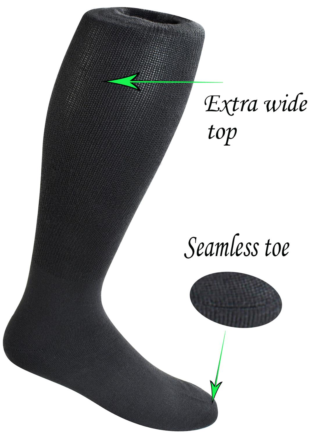 thumbnail image 2 of 12 Pairs Mens Cotton Socks – Super Soft Non-Elastic Mid Calf Socks (UK 6-11, Multiseason) 2 of 3