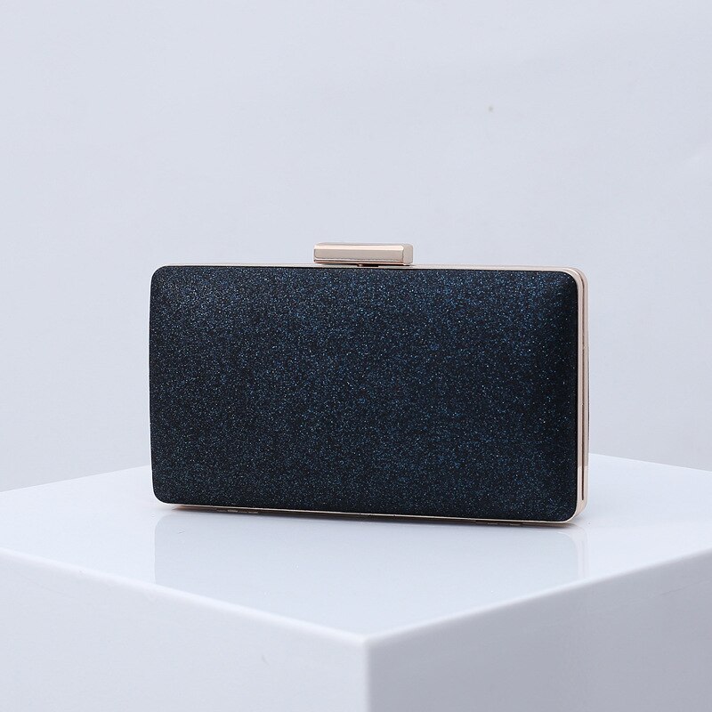 Sac de soirée bling-bling pour femme, bandoulière avec chaîne, sac à main en pu: Bleu
