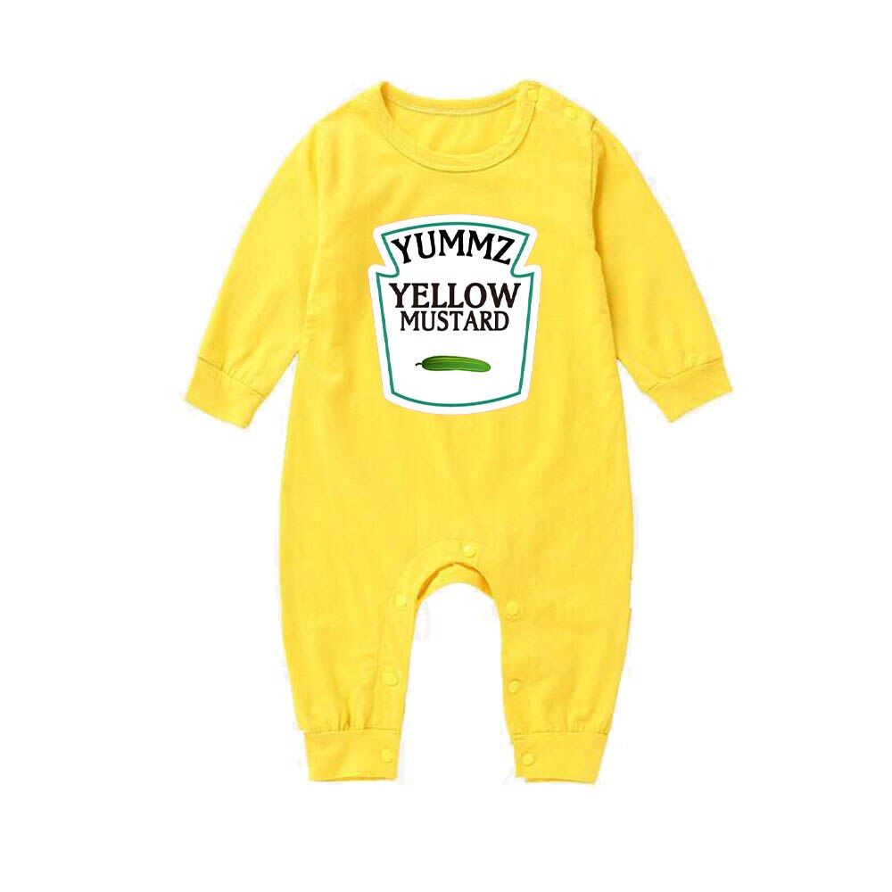 Culbutomind Yummz tomate Ketchup jaune moutarde rouge et jaune body bébé garçon jumeaux bébé vêtements jumeaux bébé garçons filles