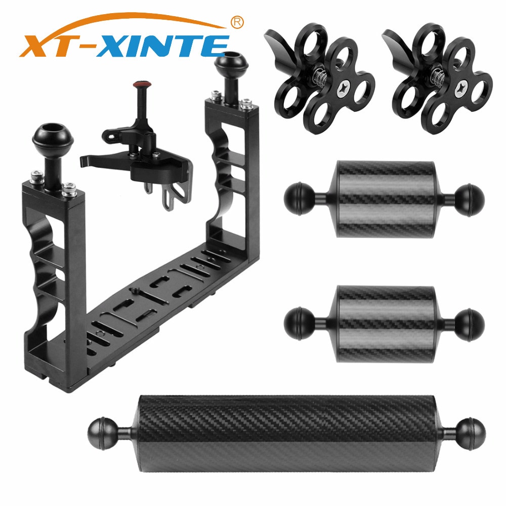 XT-XINTE de aluminio submarinismo, set de bandejas, extensión de luz, sistema de soporte de brazo con mango, estabilizador, aparejo, cámara deportiva SLR