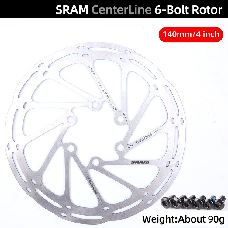 Sram centerline skivebrems rotor 6 bolter 140/160/180/200mm 4/6/7/8 tommer center paceline skiver rotorer: Senterlinje 4 tommer