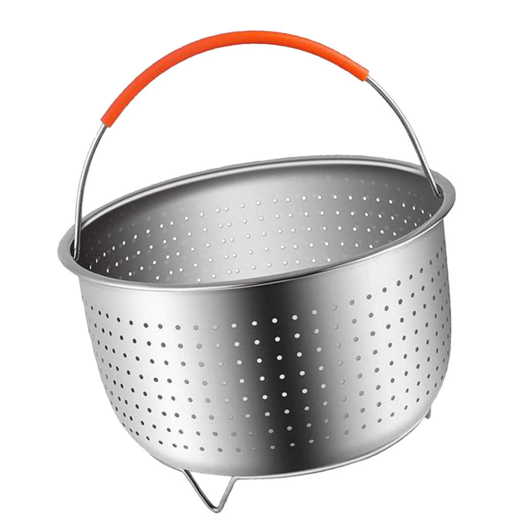 6qt Steamer Basket for Accessories, Stainless Steel Strainer Insert for Most of 6 quart , Pressure Cooker, Silver