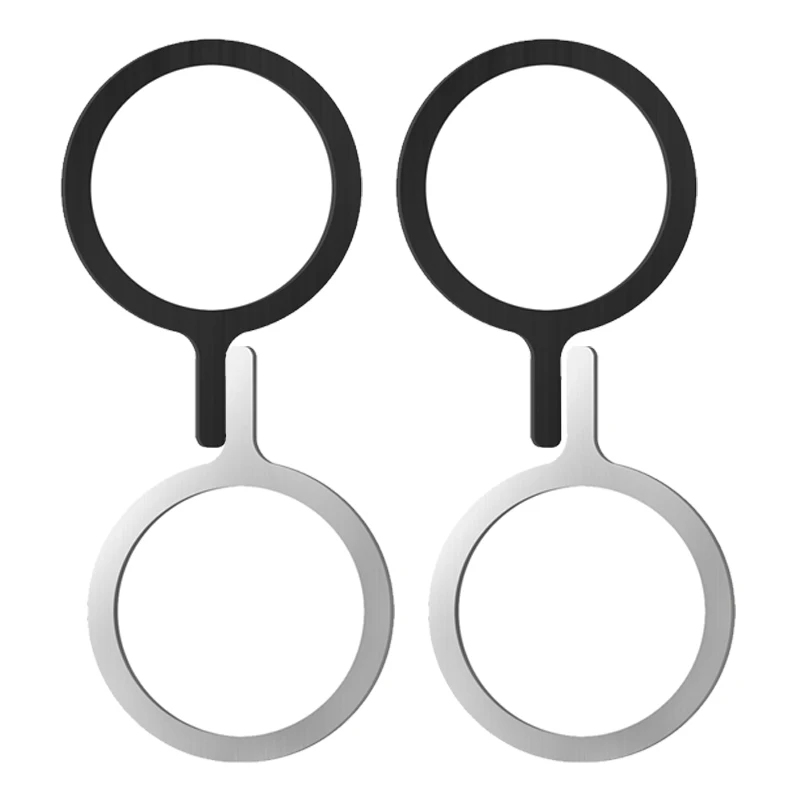 Self Adhesive Metal Ring Iron Sheet Sticker for Apple IPhone Case Magsafe Magnetic Wireless Charging Ring for iPhone 15: Silver