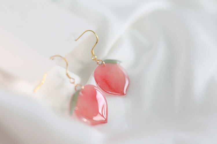 Earrings for Women Cute Sweet Jewelry Oorbellen Korean Acrylic Trendy Pink Peach Earring