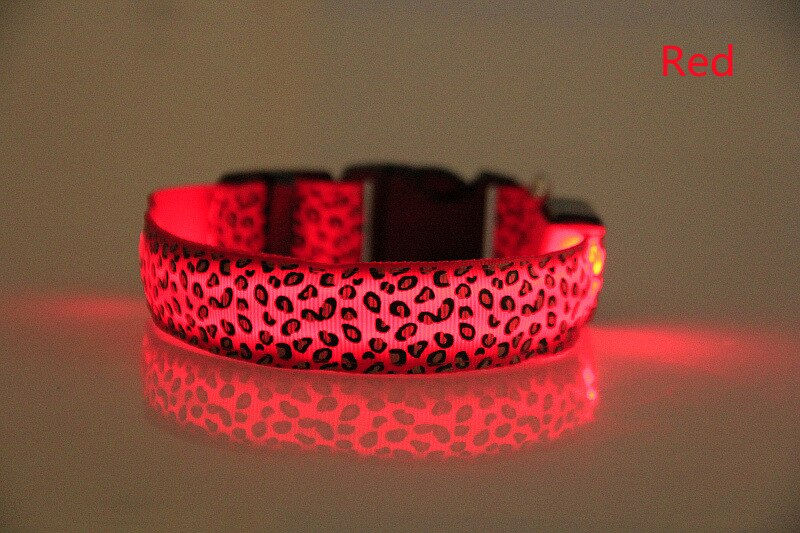 Collar luminoso LED para perro y mascota, arnés de seguridad para caminar al aire libre, con pajarita, brillante, para cachorro de leopardo: H / XS