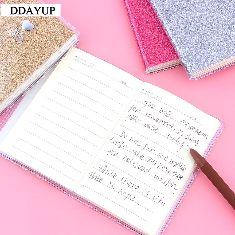 PVC Notebook Paper Diary School Shiny Cool Kawaii Notebook Paper Agenda Schedule Planner Sketchbook for kids