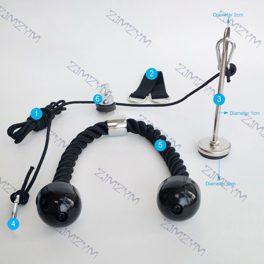 Fitness DIY Pulley Cable Machine Lifting Arm Biceps Triceps Blaster Rope System for Hand Strength Training Workout Equipment: Triceps Set