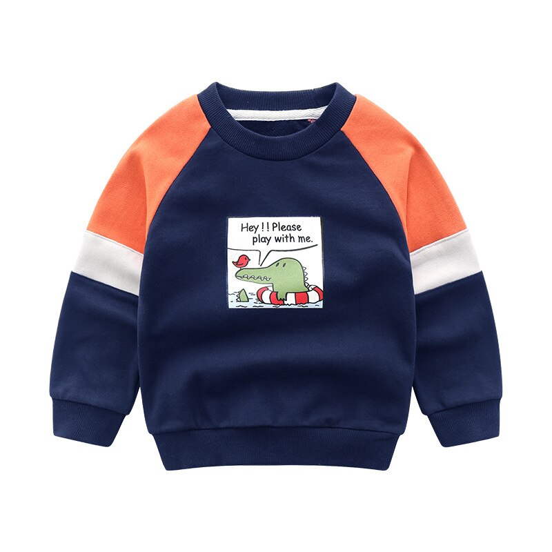 Children Sweatshirt Boy Terry Cotton T-Shirt Outdoor Sport Long Sleeve Cartoon Top Infants 2 3 4 5 6 Years Boutique Clothes