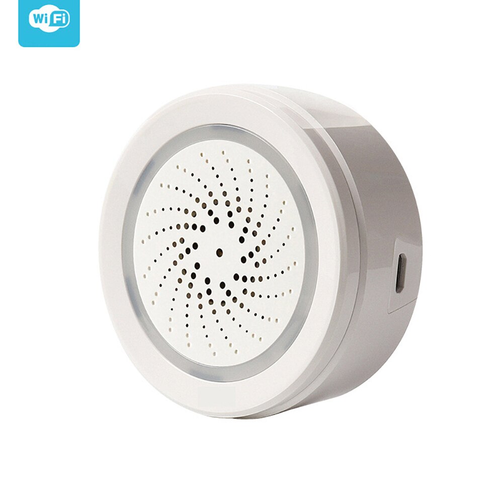 Temperature Humidity Alarm Sensor Wifi Siren Tuya Compatiable With Echo Google Home Assistant IFTTT