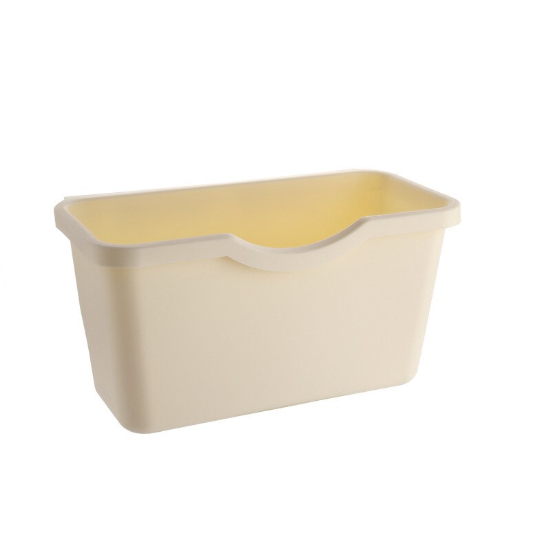 2 Size Kitchen Cabinet Door Hanging Trash Garbage Bin Can Rubbish Container Storage Boxes Cupboard Door Back Hanging Cans: L beige