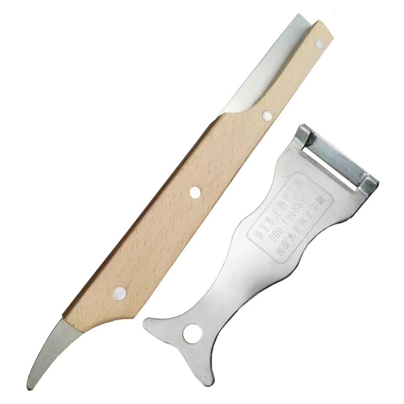 Coconut Opener Fruit Opener Double Ended Coconut Cutter With Wooden Handle Coconut Shell Knife Kitchen Gadget Opener Tool: MULTI