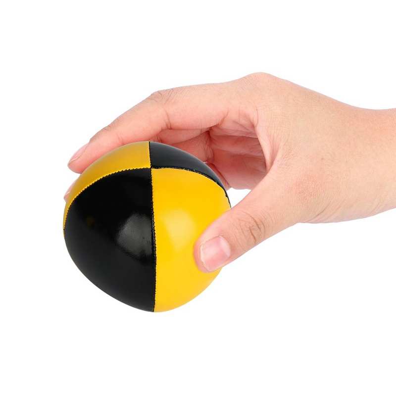 3PCS Yellow Black PU Thud Juggling Balls Clown Playing Juggle Ball for Beginner