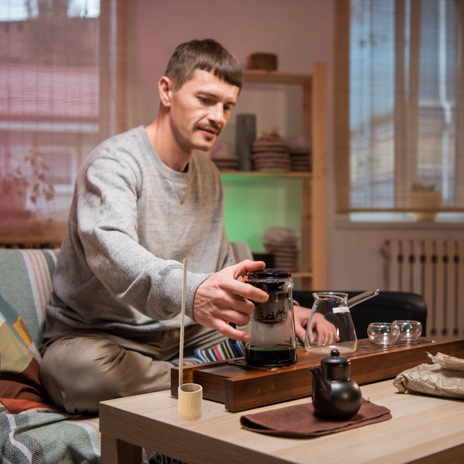 Long Handled Standing Water Ladle Tea Ceremony Water Scoop Home Water Ladle