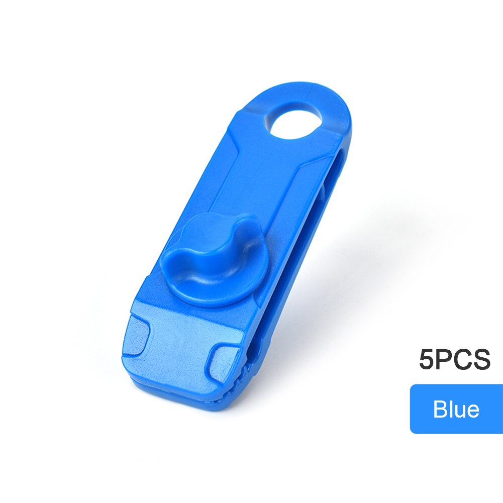 5Pcs Herbruikbare Dekzeil Clip Duurzaam Luifel Tent Sjorren Gesp Outdoor Camping Luifel Haak Winddicht Touw Tarp Clip: Blauw