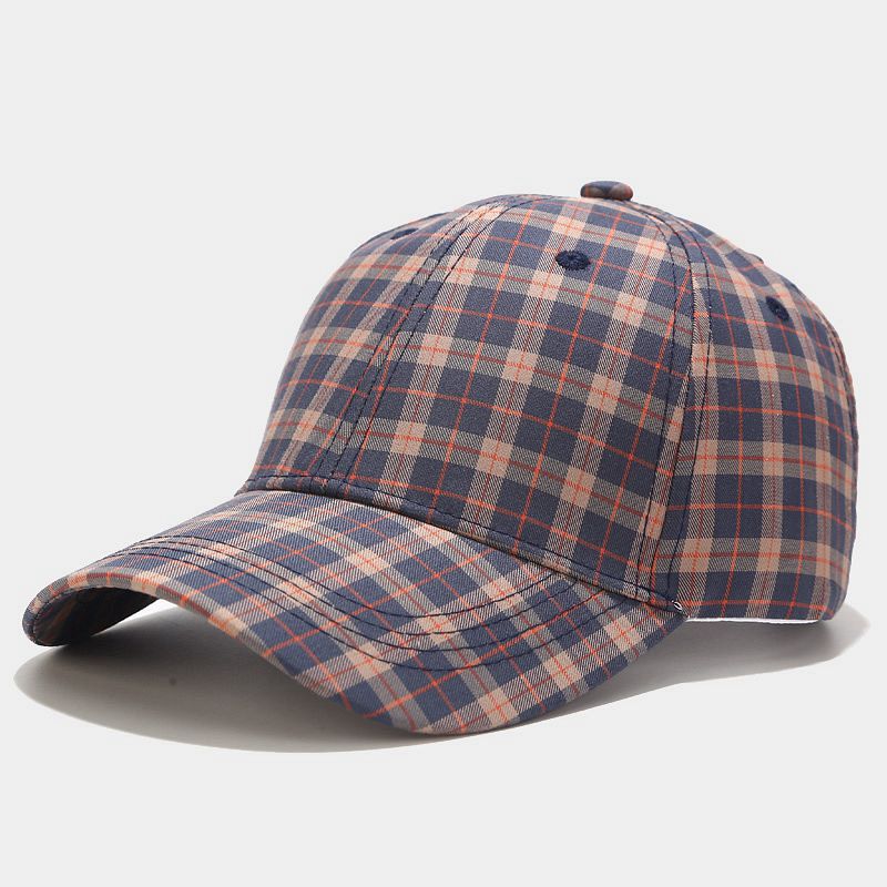 Unisex Hat Women Summer Korean Student Plaid Baseball Cap Simple and Versatile Casual Cap Men Sun Hat