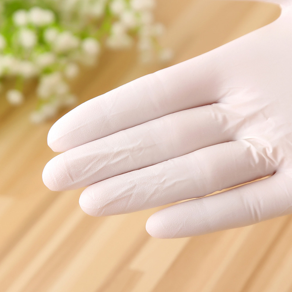 100 st blå engångsgummihandskar hushållsstädning catering mat långärmad 12 tums nitrilhandskar tjocka och slitstarka handskar
